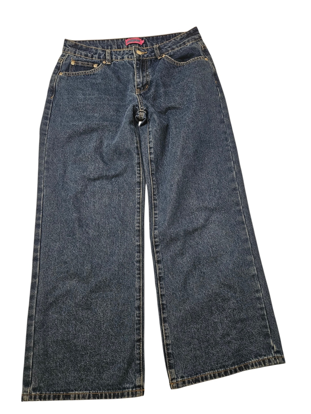 Edikted Woman's Dark Wash Wide Leg Jeans Medium Mid-rise Y2K Grunge Streetwear